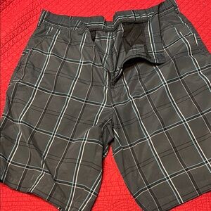 Black Plaid Men's Shorts